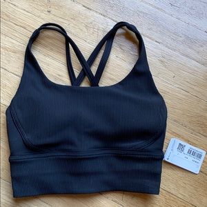 Lululemon Black Energy Bra, Long Line, Size 2